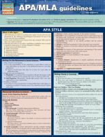 Apa/Mla Guidelines cover